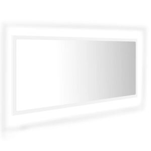 vidaXL LED-badespeil hvit 100x8,5x37 cm akryl