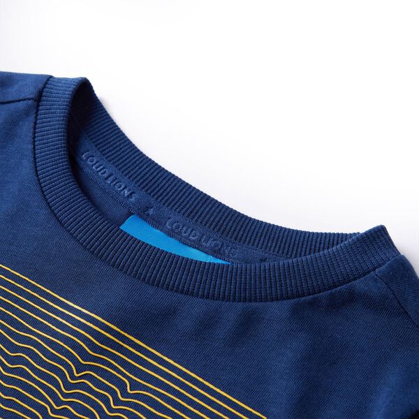 T-skjorte for barn med lange ermer marinebl&aring; 140