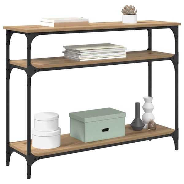 vidaXL Konsollbord Artisan Eik 100 x 29 x 75 cm Konstruert tre