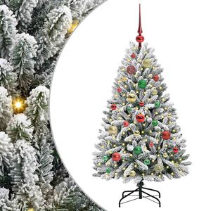 vidaXL Kunstig juletre med 150 LED Gr&oslash;nn og hvit 120 cm PVC og metall