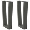 vidaXL Salongbordben V-formet 2 stk antrasitt 38 x (42-43,3) cm st&aring;l