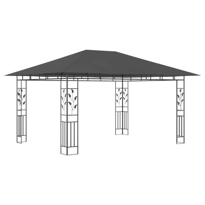 vidaXL Paviljong med myggnett 4x3x2,73 m antrasitt 180 g/m²