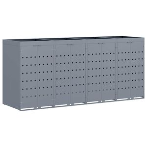 vidaXL Oppbevaring for 4 s&oslash;ppelb&oslash;tter Lysegr&aring; 272 x 77,5 x 121,5 cm