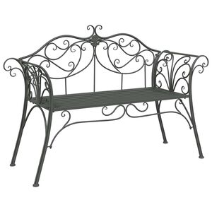 vidaXL Hagebenk 2-Antall seter 130 x 47 x 90 cm St&aring;l S&oslash;lvgr&aring;