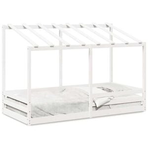 vidaXL Tak for barneseng hvit 100x200 cm heltre furu