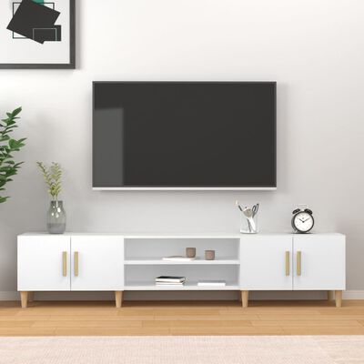 vidaXL TV-benk hvit 180x31,5x40 cm konstruert tre