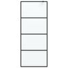 vidaXL Dusjvegg svart 80x195 cm halvfrostet ESG-glass
