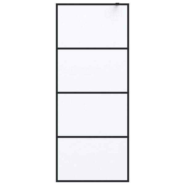 vidaXL Dusjvegg svart 80x195 cm halvfrostet ESG-glass