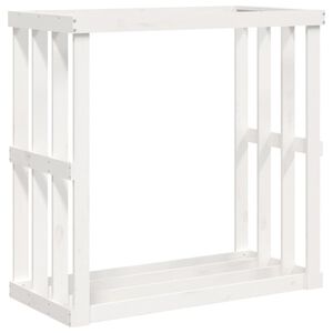 vidaXL Utend&oslash;rs vedstativ hvit 108x52x106 cm heltre furu