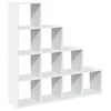 vidaXL Bokhylle 4 etasjer hvit 131,5x29x131,5 cm konstruert tre