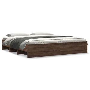 vidaXL Sengeramme uten madrass madrass brun eik 200x200 cm