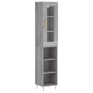 vidaXL Highboard gr&aring; sonoma 34,5x34x180 cm konstruert tre
