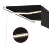 vidaXL Automatisk markise rullegardin LED vindsensor 5x3 m antrasitt