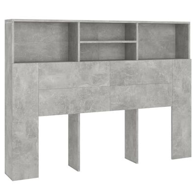 vidaXL Sengegavlskap betonggrå 140x19x103,5 cm