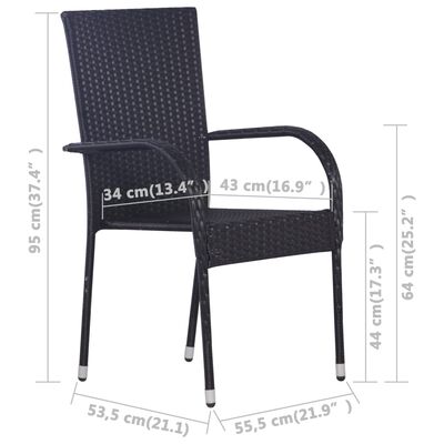 vidaXL Stablestoler 4 stk polyrotting svart