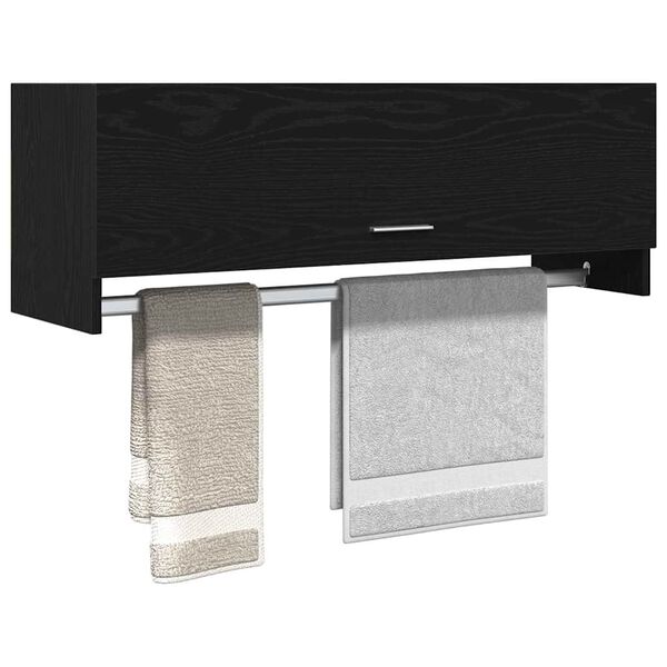 vidaXL Garderobeskap Svart Eik 100 x 32,5 x 35 cm Konstruert tre