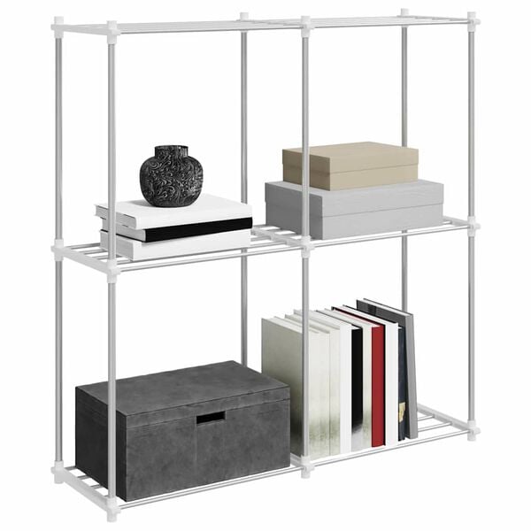 vidaXL Tubular Shelf med lagring Hvit 86 x 27 x 90 cm Aluminium