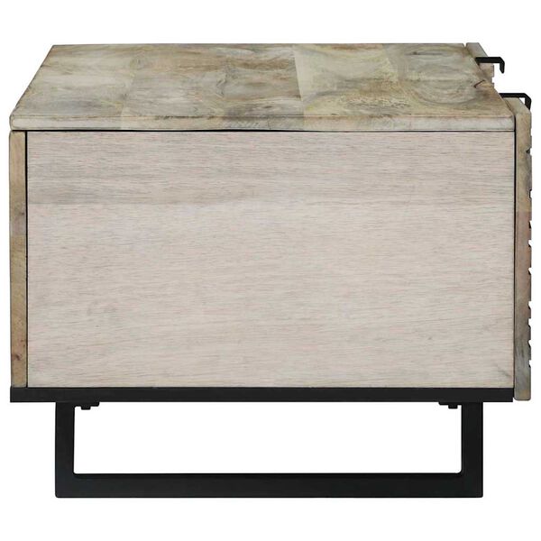 vidaXL Kaffebord Beige og svart 100 x 54 x 40 cm Massivt akasietre