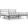 vidaXL Sengeramme i metall med hode- og fotgavl svart 183x213 cm