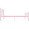 vidaXL Sengeramme rosa metall 90x200 cm