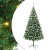 vidaXL Forh&aring;ndsbelyst kunstig juletre med kulesett 210 cm 910 grener