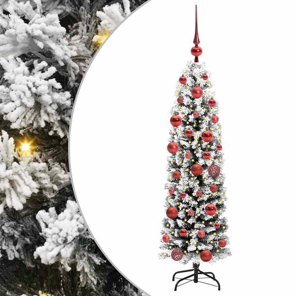 vidaXL Kunstig juletre med 150 LED grønn 150 cm PVC og stål og plast
