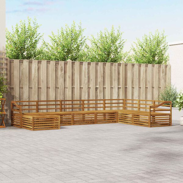 vidaXL Sofasett 8 pcs Naturlig Solid akasietre