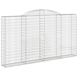 vidaXL Gabionkurv buet 300x30x160/180 cm galvanisert jern
