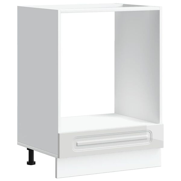 vidaXL Ovnskap Kalmar h&oslash;yglans hvit konstruert tre