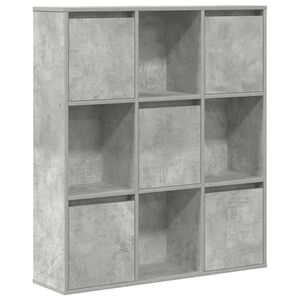 vidaXL Bokhylle betonggr&aring; 89x24x101,5 cm konstruert tre