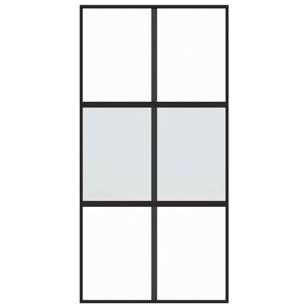 vidaXL Skyved&oslash;r svart 102,5x205 cm herdet glass og aluminium