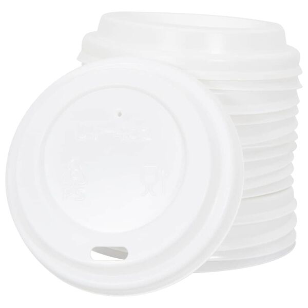 vidaXL Papir kaffekopp lokk Ø60 mm 4oz 1000 stk hvit plast