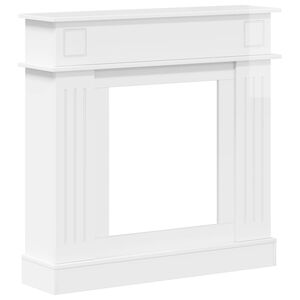 vidaXL Peisramme H&oslash;gglans hvit 102 x 26 x 100 cm Konstruert tre