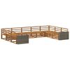 vidaXL Utend&oslash;rs sofa-sett 9 pcs Naturlig Solid akasietre