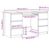 vidaXL Skrivebord artisan eik 140x50x77 cm konstruert tre