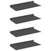vidaXL Flytende hylle Veggmontert 4 pcs Svart 40 x 18 x 2,5 cm St&aring;l