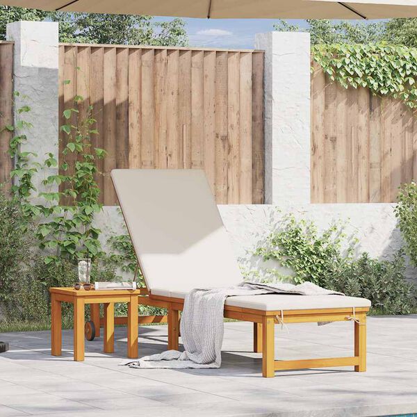 vidaXL Solstol 1-person Brun 53 x 202 x 89cm Massivt akasietre