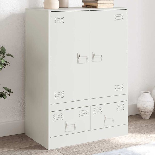 vidaXL Highboard hvit 67x39x95 cm st&aring;l
