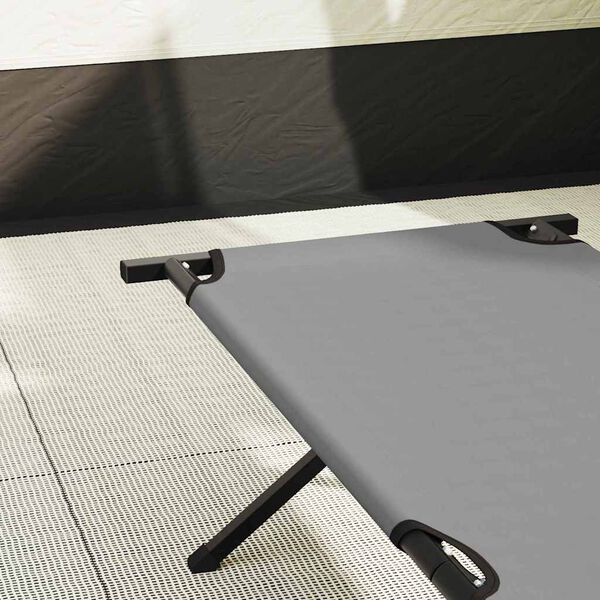 vidaXL Sammenleggbar camping seng 2 pcs Gr&aring; 193 x 69 x 45 cm