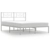 vidaXL Sengeramme i metall med hodegavl hvit 140x190 cm