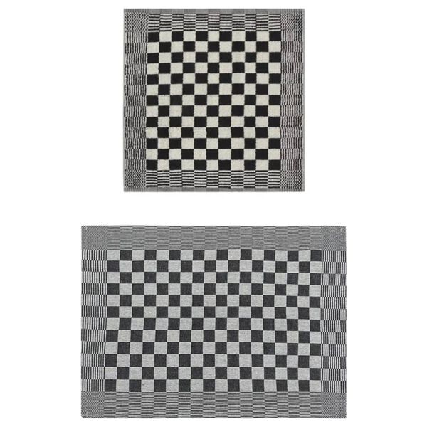 vidaXL H&aring;ndklesett 10 deler svart og hvit bomull