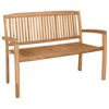vidaXL 2-seters hagebenk stablebar 120 cm heltre teak