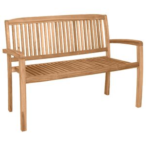vidaXL 2-seters hagebenk stablebar 120 cm heltre teak