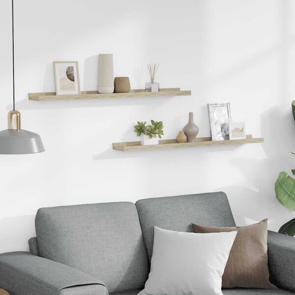 vidaXL Vegghyller 2 stk Sonoma eik 80x9x3 cm