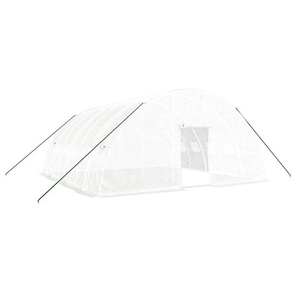 vidaXL Drivhus med st&aring;lramme hvit 36 m&sup2; 6x6x2,85 m