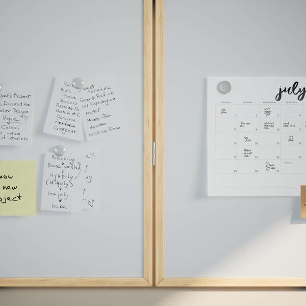 vidaXL Magnetisk whiteboard Hvit 80 x 1.4 x 80 cm Heltre furu