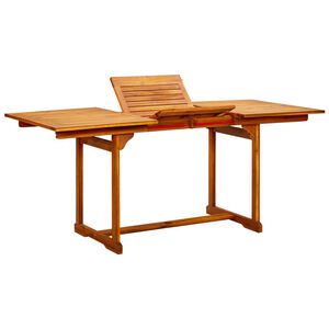 vidaXL Utend&oslash;rs spisebord (120-170)x80x75 cm heltre akasie
