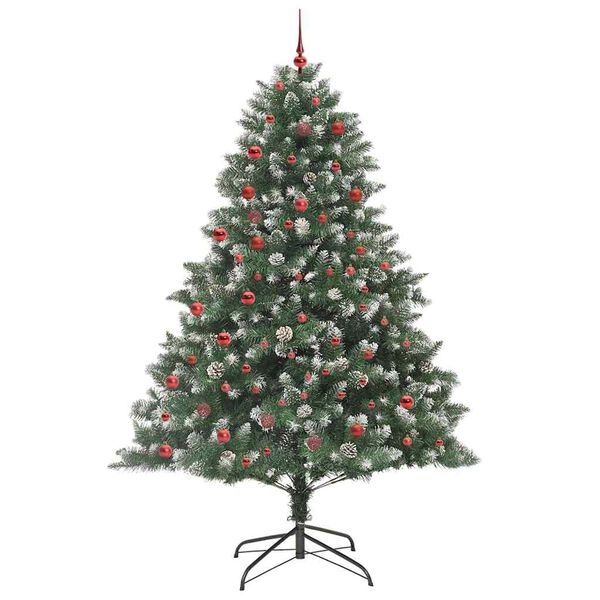 vidaXL Kunstig juletre grønn 140 x 140 x 210 cm PVC og plast og stål