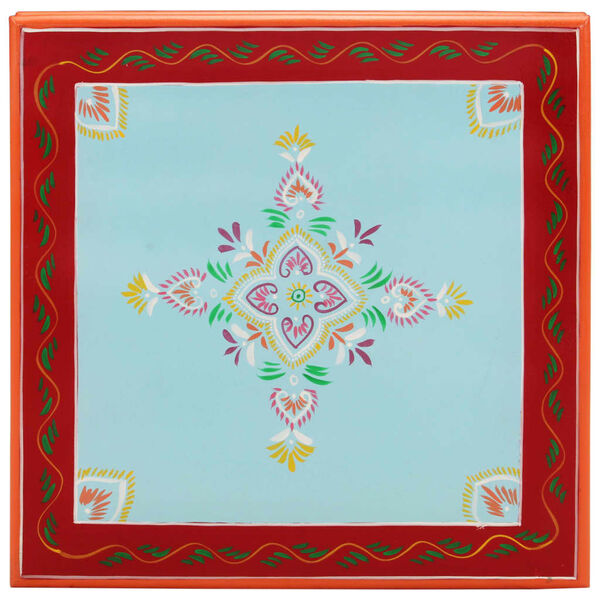 vidaXL Salongbord blå håndmalt heltre mango