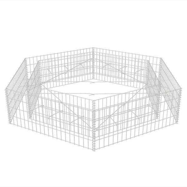 vidaXL Gabion h&oslash;ybed sekskantet 200x173x40 cm